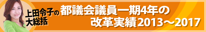 上田令子の都議会議員一期4年の改革実績2013～2017